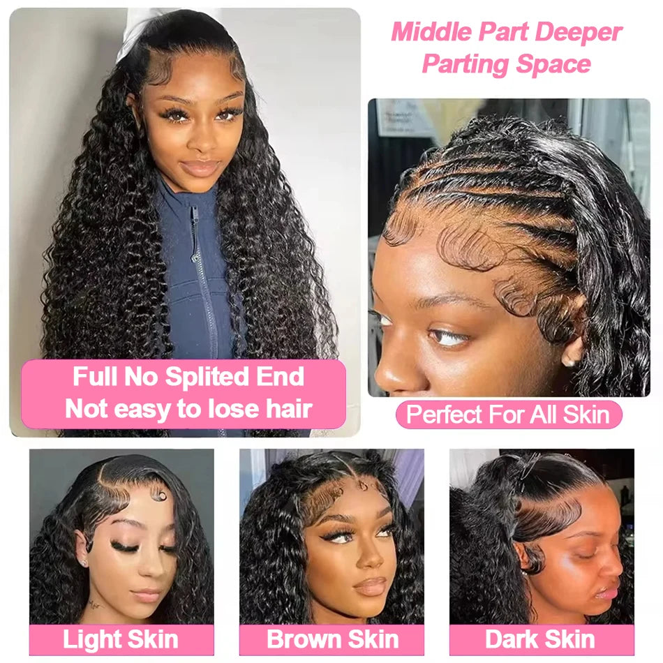 Deep Wave Wig Human Hair 13x4 Hd Lace Frontal Wig Water Wave Lace Front Wig Brazilian Pre Plucked Curly Wigs For Women