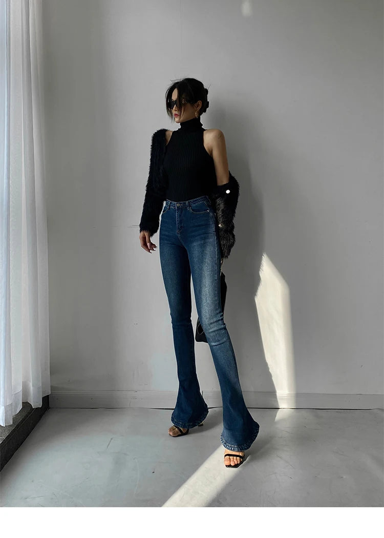 HELIAR Women Off Shoulder Tops Turtleneck Tank Tops Knitted Hot Tops Women 2024 Summer Skinny Round Neck Solid Cute Cropped