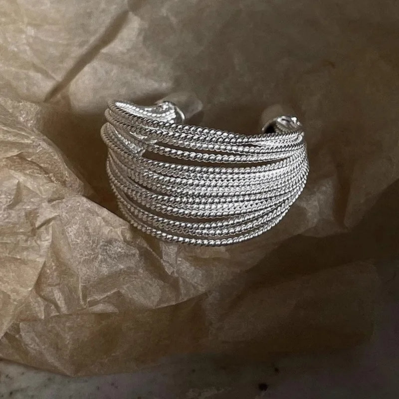 Fashion Ring Trendy Smooth Rings for Women Couple Vintage Geometric Handmade Rings Wedding Jewelry Gift e778