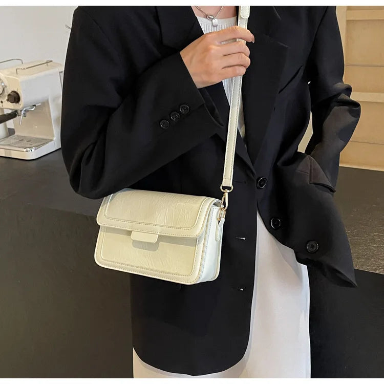 2025 New Fashion Glossy Square Bag for Women, Minimalist Versatile Shoulder Bag Crossbody Purse, Office Commuter Handbag, Trendy
