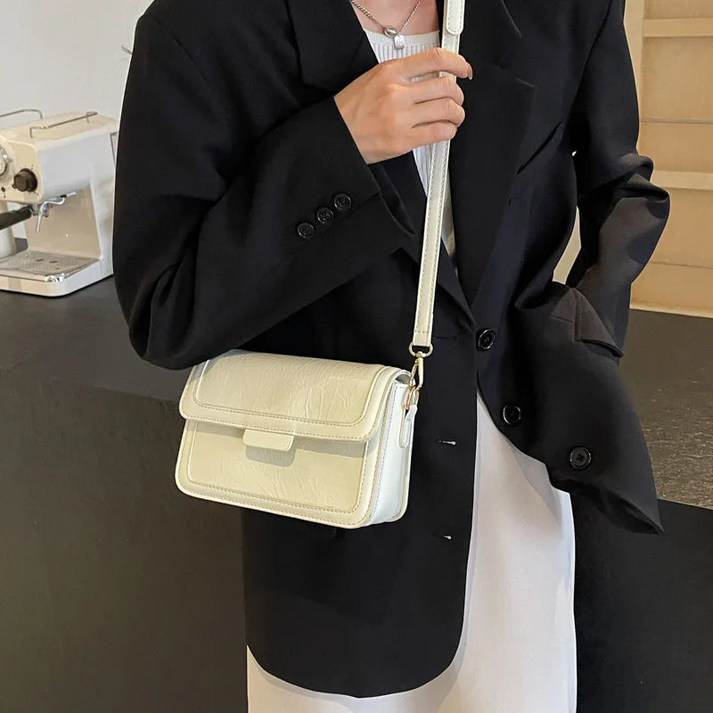 2025 New Fashion Glossy Square Bag for Women, Minimalist Versatile Shoulder Bag Crossbody Purse, Office Commuter Handbag, Trendy