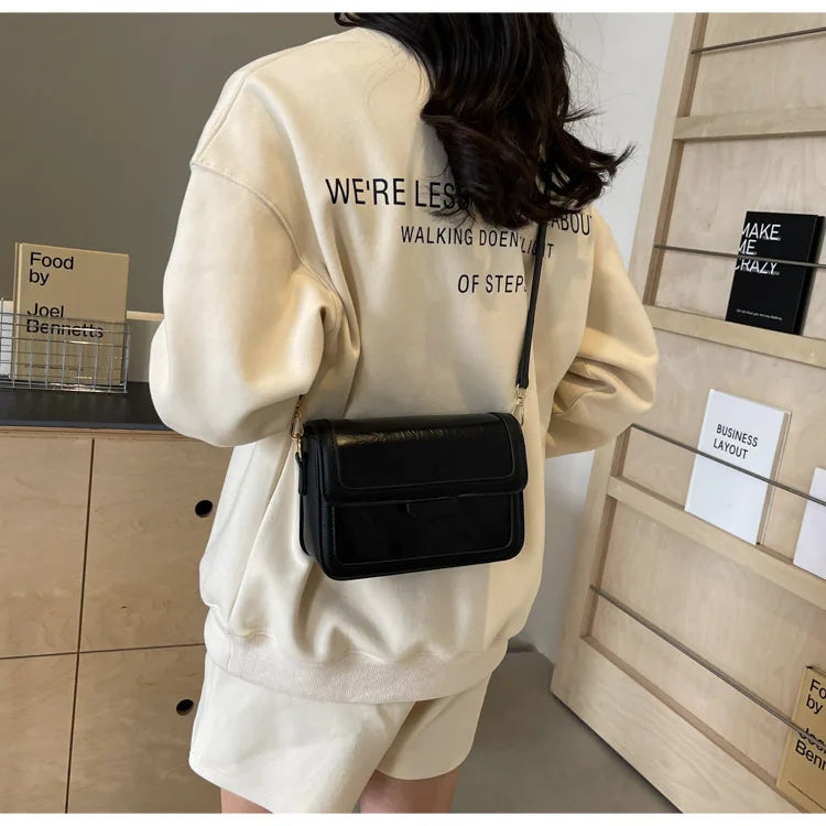 2025 New Fashion Glossy Square Bag for Women, Minimalist Versatile Shoulder Bag Crossbody Purse, Office Commuter Handbag, Trendy