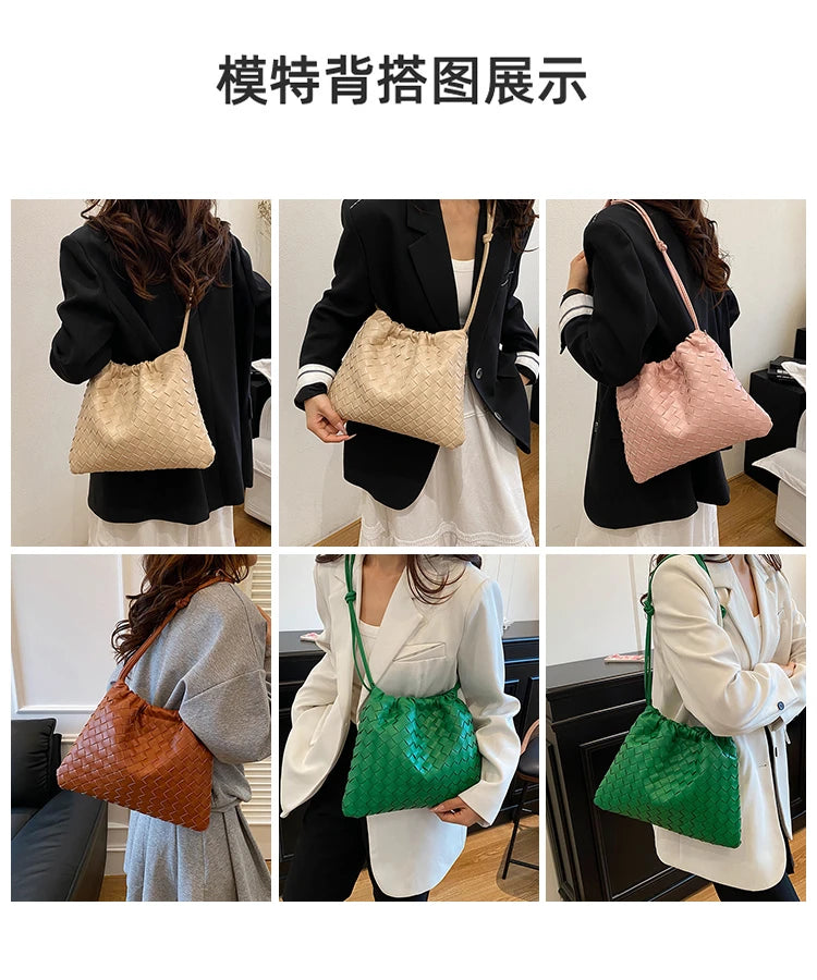 Luxury Designer Paris Fashion Elegant Handbag In Solid Color With Trendy Design For Business Commuter Women
