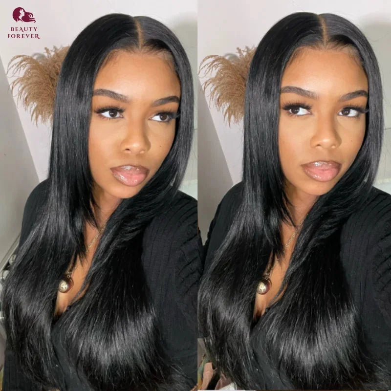 Beautyforever Glueless Straight Human Hair Wig Preplucked 13x4 Lace Front Human Hair Wig Brazilian 5x5 HD Lace Wig
