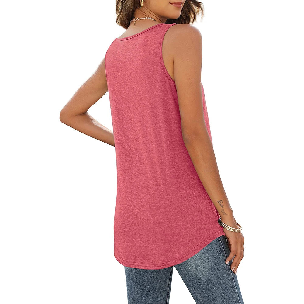 Tank Tops for Women Loose Fit Summer Tops V Neck Sleeveless Tanks Trendy