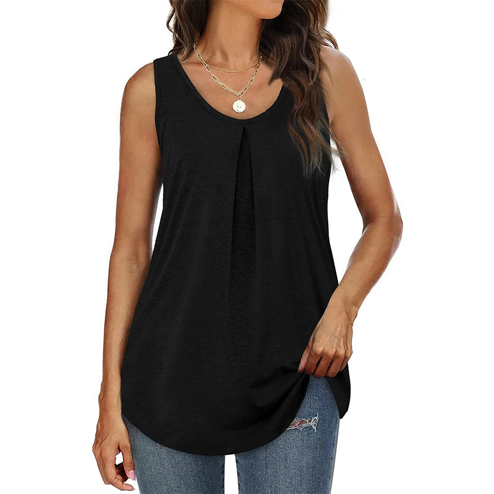 Tank Tops for Women Loose Fit Summer Tops V Neck Sleeveless Tanks Trendy