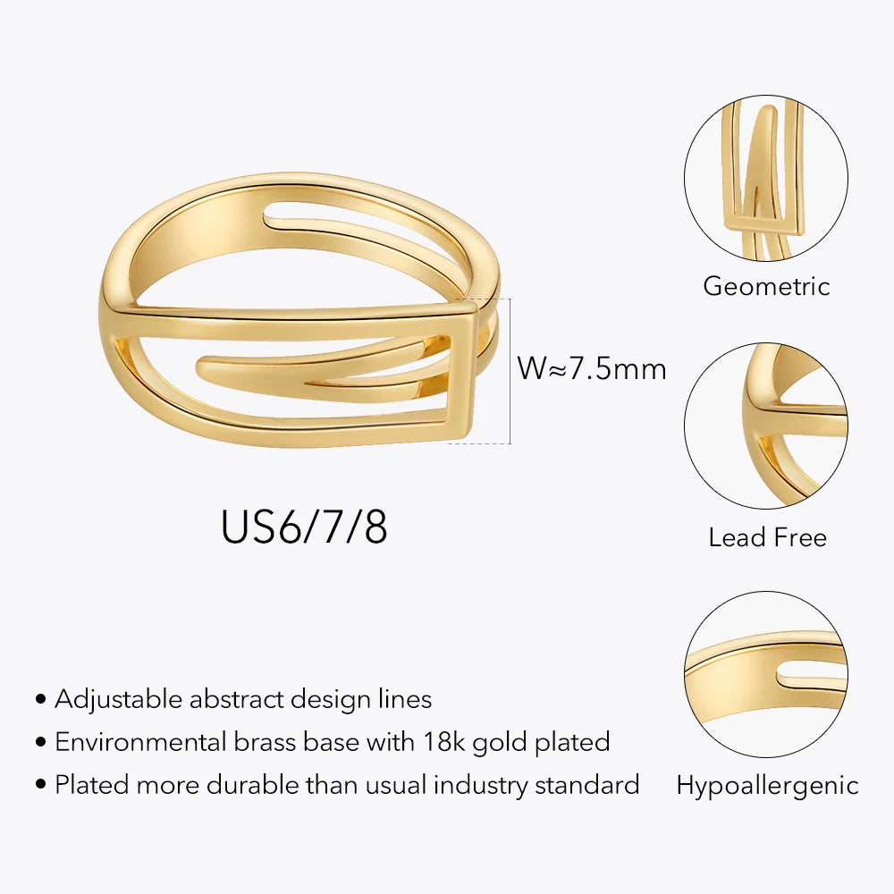 ENFASHION Geometric Rings For Women 18K Gold Color Ring Anillos Mujer Fashion Jewelry 2022 Wholesale Christmas Halloween 224178