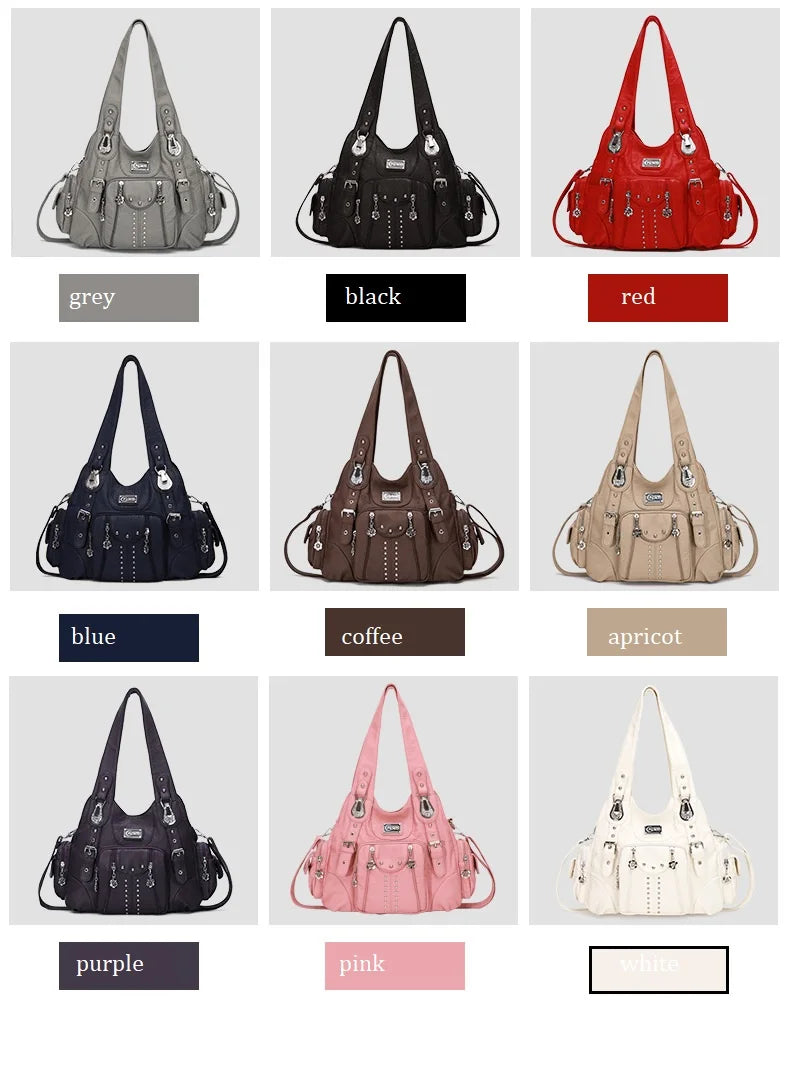 Angelkiss Bag Women Fashion Handbags Women Shoulder Bags PU Leather Handbag Female Satchel Big Shoulder Purse Bag bolsa feminina