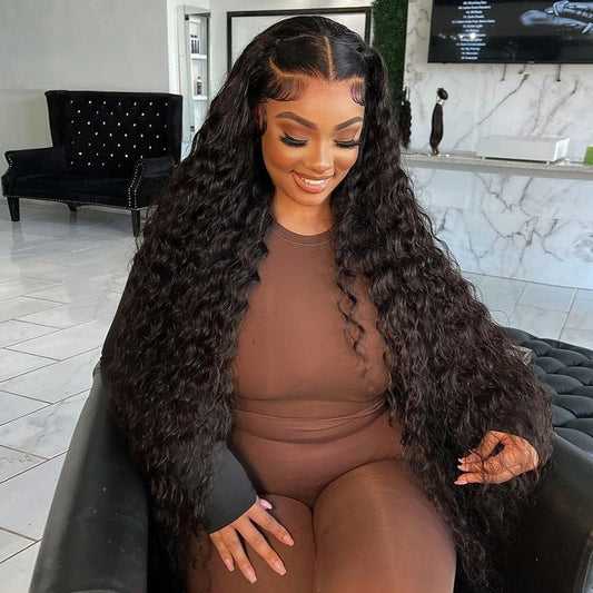 40 Inch 13x4 Curly Lace Front Human Hair Wigs For Women Water Wave Pre Plucked Brazilian Hair Deep Wave 13x6 Hd Lace Frontal Wig