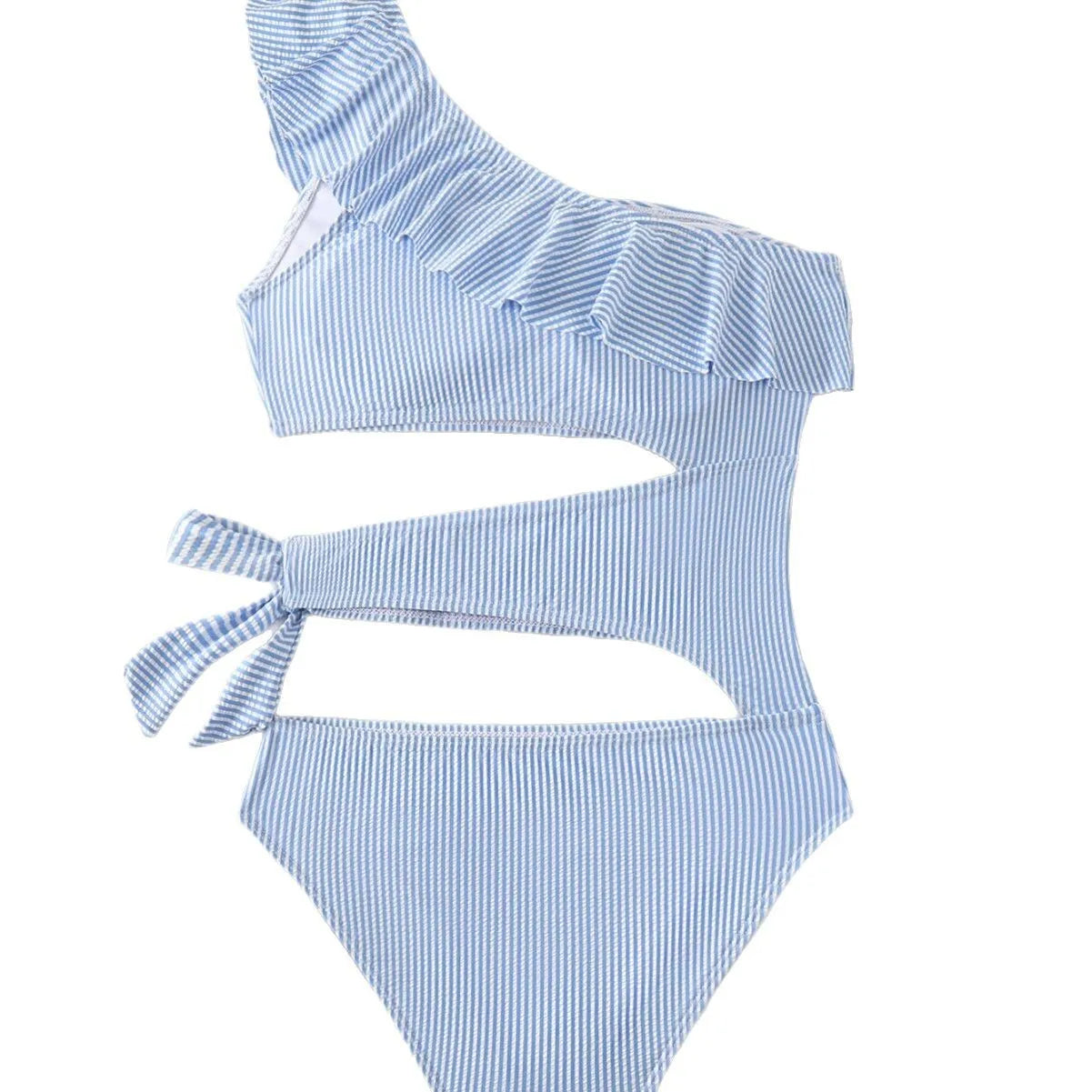 New One-piece Swimsuit with Ruffled Edges, Hollowed Out Lace Up Swimsuit for Women, High-end Feeling, Soaking in Hot Springs,