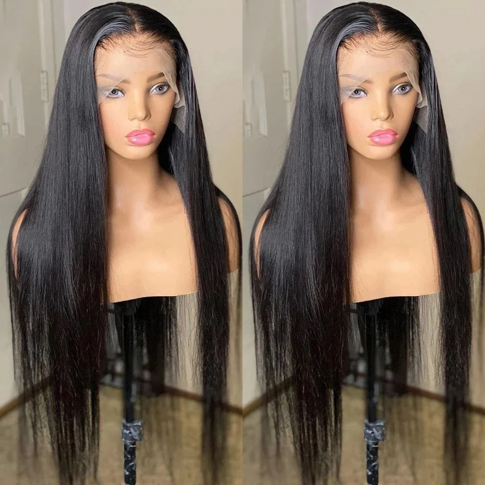 Bone Straight Human Hair Wigs For Women 13x6 HD Transparent Lace Closure Wig Pre Plucked With Baby Hair 4x4 360 Lace Frontal Wig