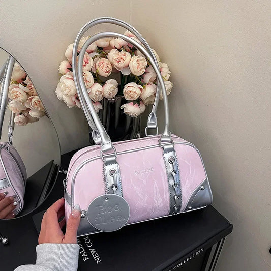 2025 New! Women's Fashion - Forward Color - Blocking Boston Bag - Versatile Underarm Carry for Casual Commuting & Daily Chic