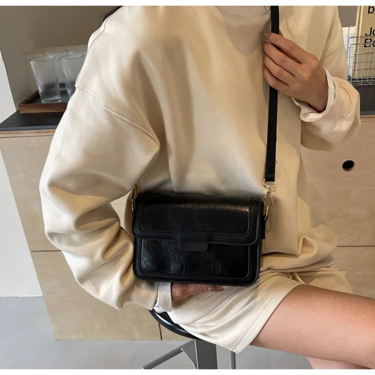 2025 New Fashion Glossy Square Bag for Women, Minimalist Versatile Shoulder Bag Crossbody Purse, Office Commuter Handbag, Trendy