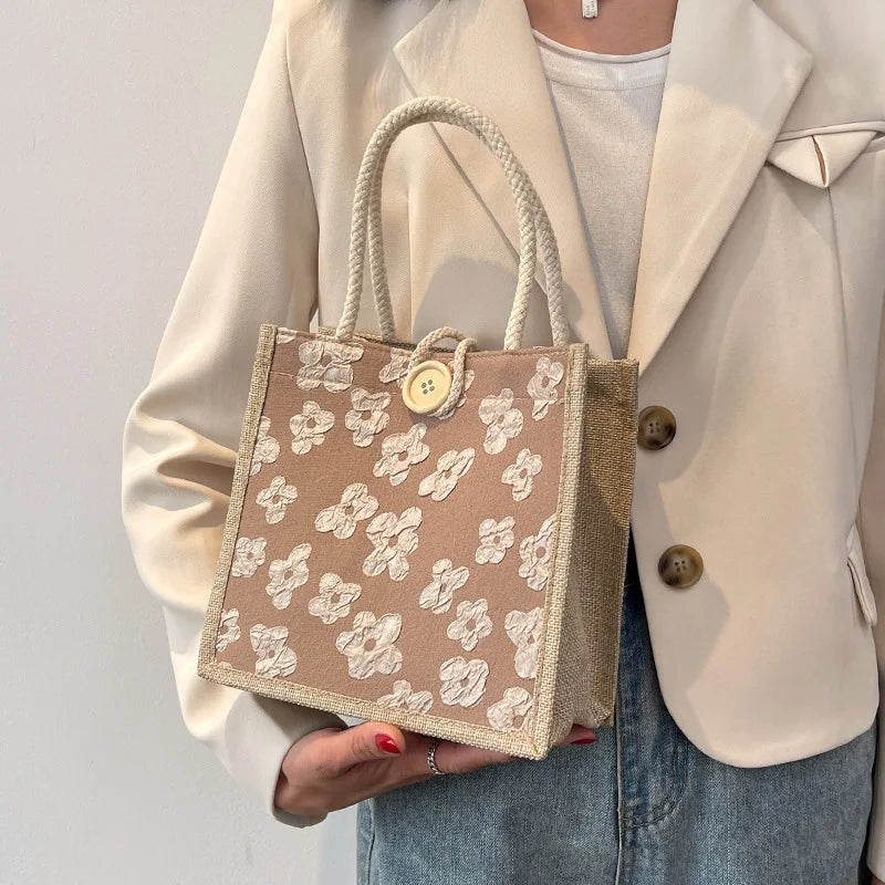 2025 Linen Bags Handbag For Women Shopper Tote Bag Fashion Designer Bag Convenient Large-capacity For Travel Grocery Bag