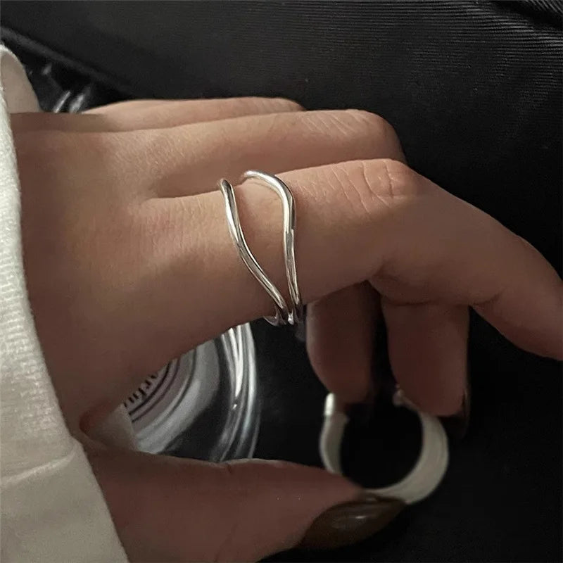 Fashion Ring Trendy Smooth Rings for Women Couple Vintage Geometric Handmade Rings Wedding Jewelry Gift e778