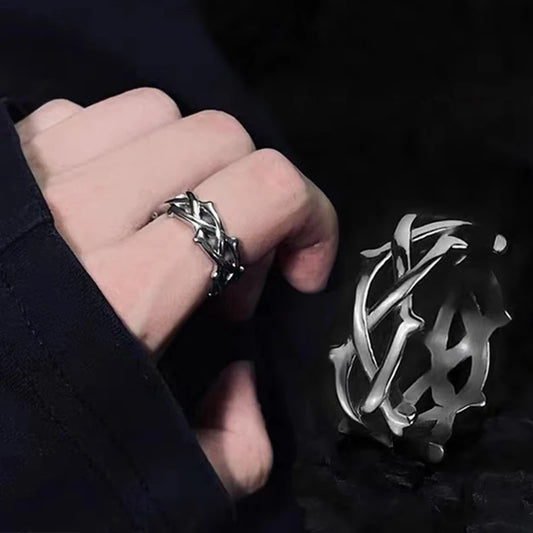 Fashion Irregular Thorns Rings For Couple Retro Hip-hop Personality Adjustable Finger Ring for Men Women Lovers Jewelry Gifts