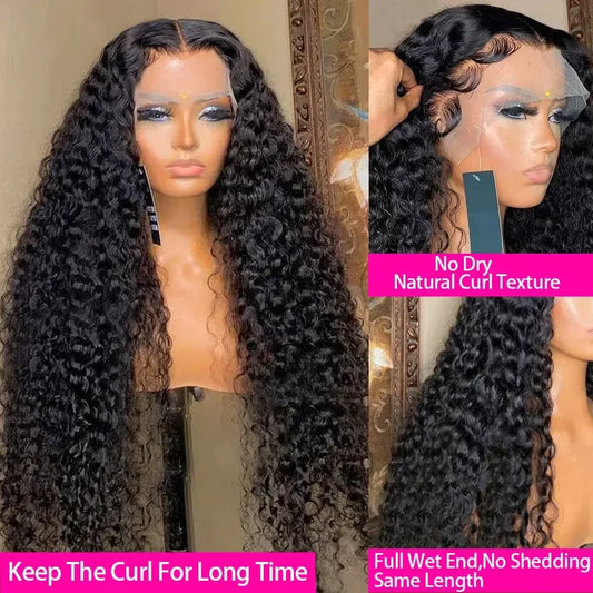 Curly 13x6 HD 300% 30 40 Inch Deep Wave Lace Front Human Hair Wigs 5x5 Glueless Closure Ready To Wear Wig 13x4 Lace Frontal Wig
