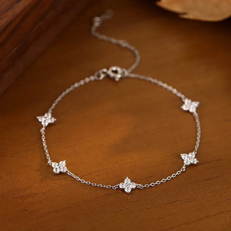 925 Sterling Silver Beads Bracelets for Women 100% Solid Adjustable Handmade Simple Design Fashion Party Wedding Jewelry Gifts