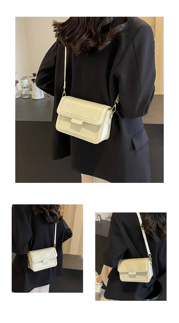 2025 New Fashion Glossy Square Bag for Women, Minimalist Versatile Shoulder Bag Crossbody Purse, Office Commuter Handbag, Trendy
