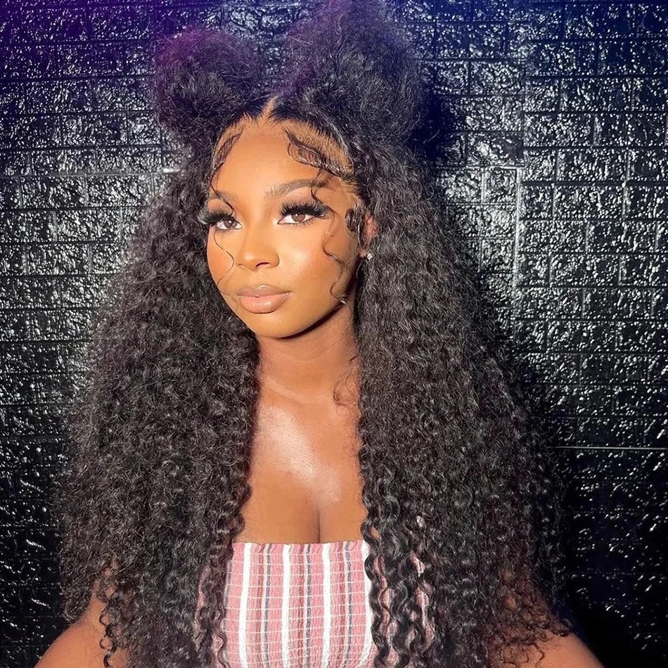 13x6 HD Transparent Lace Front Water Curly Wave Human Hair Wigs 40 Inch Long  Jerry Curly Human Hair Frontal Wigs For Women