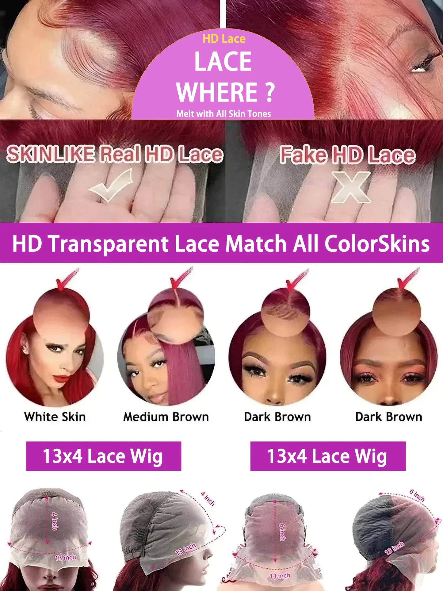 Curly Wigs 30 Inch Burgundy 13x4 Lace Frontal Human Hair Wigs High Density 99J Red Colored Deep Wave Human Hair Wigs Pre Plucked