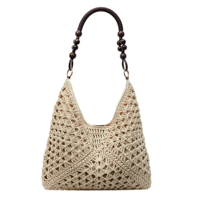 2025 New Fashion Popular Boho Woven Straw Handbag Summer Beach Crossbody Bag Fashion Knitted Purse Outdoor Leisure