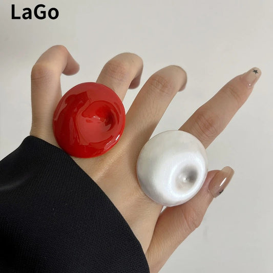 Fashion Jewelry European and American Design Colorful Irregular Round Rings For Women Party Gifts Cool Trend Accessories