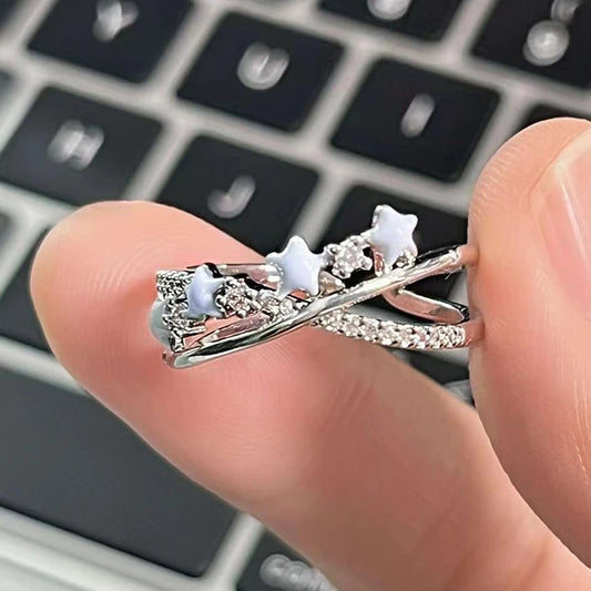 Fashion Irregular Star Rings For Women Girls Sweet Cool Rings Versatile Adjustable Opening Rings Jewelry Accessories Gifts