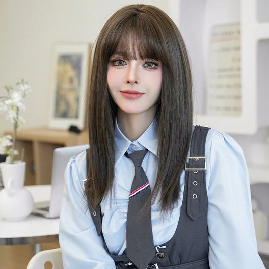 Long Straight Synthetic Wig for Women Natural Look Daily Party Fashion Celebrity Style Full Head Hair Extension