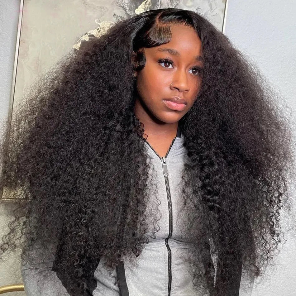 13x6 HD Transparent Lace Front Water Curly Wave Human Hair Wigs 40 Inch Long  Jerry Curly Human Hair Frontal Wigs For Women